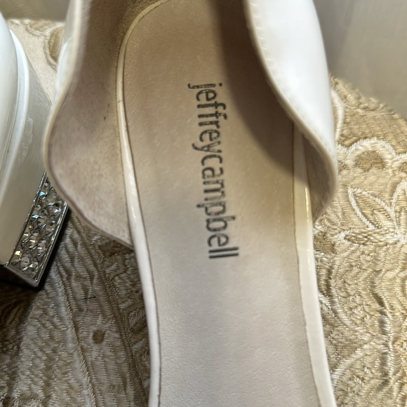 Jeffery Campbell Valenti White Silver Patent Bow Metallic Heel Loafer - Picture 8 of 11